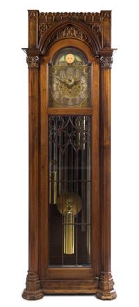 A German Gothic Revival Tall Case Clock Height 88 3/4 x width 29 1/4 x depth 17 3/4 inches. — WINTERHALDER & HOFMEIER, LATE 19TH/EARLY 20TH CENTURY