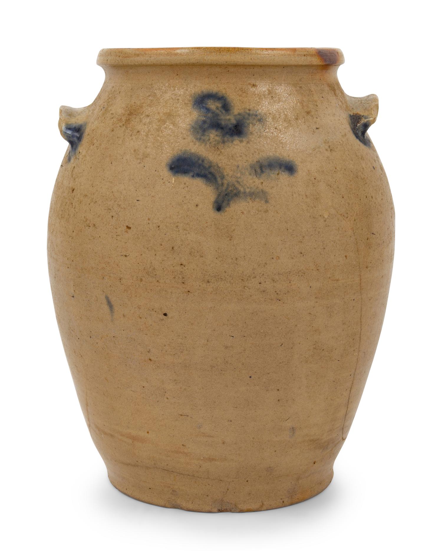 A Cobalt Decorated Stoneware Crock