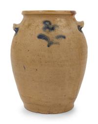 A Cobalt Decorated Stoneware Crock