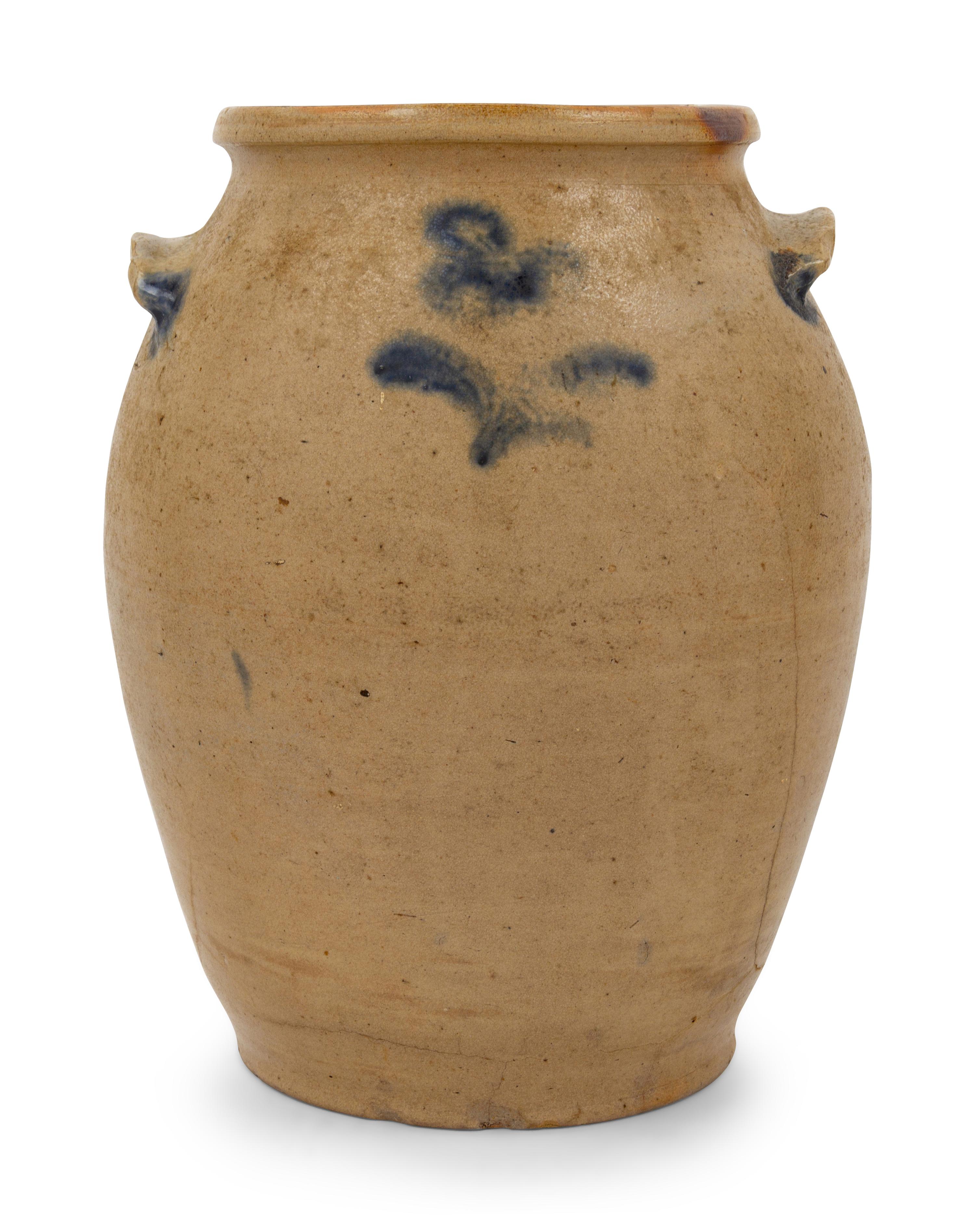A Cobalt Decorated Stoneware Crock
