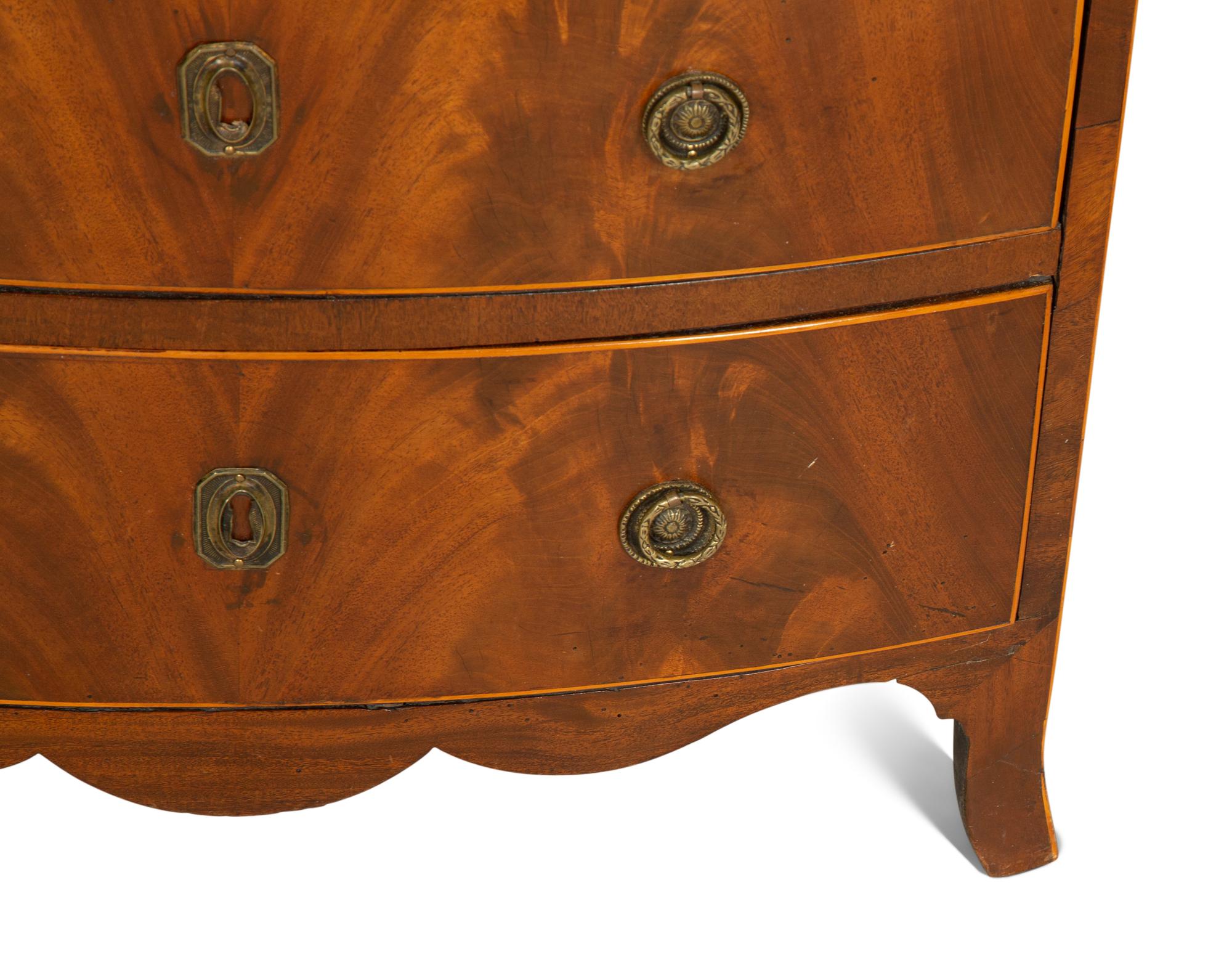 A Regency Style Mahogany Bow Front Side Cabinet