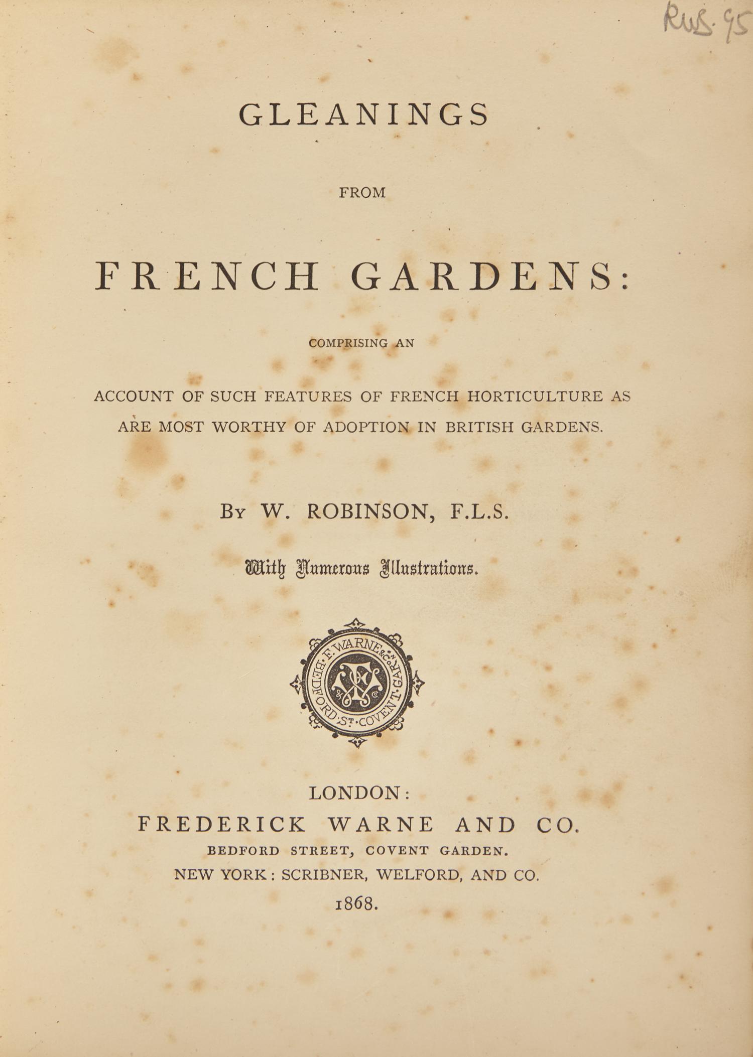 [Gardening] Robinson, W(illiam). Group of Four Works