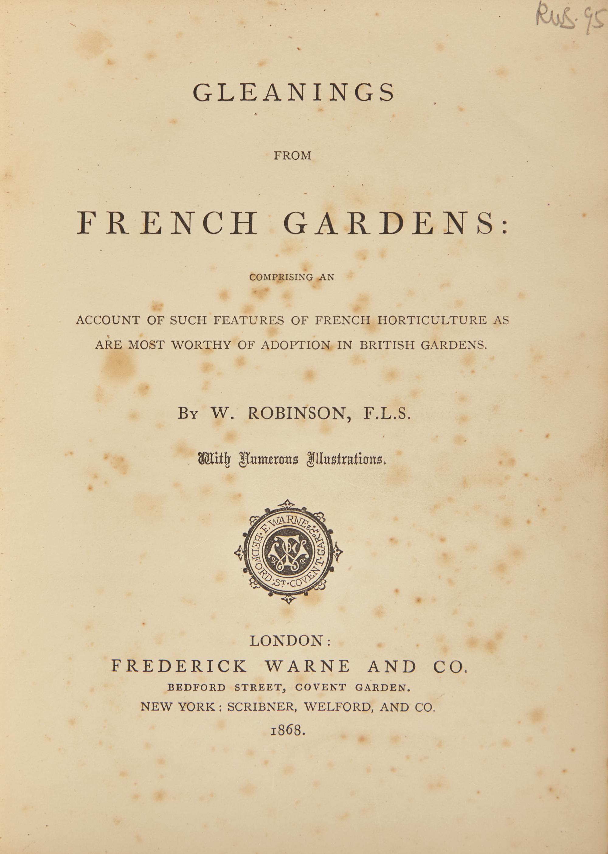 [Gardening] Robinson, W(illiam). Group of Four Works