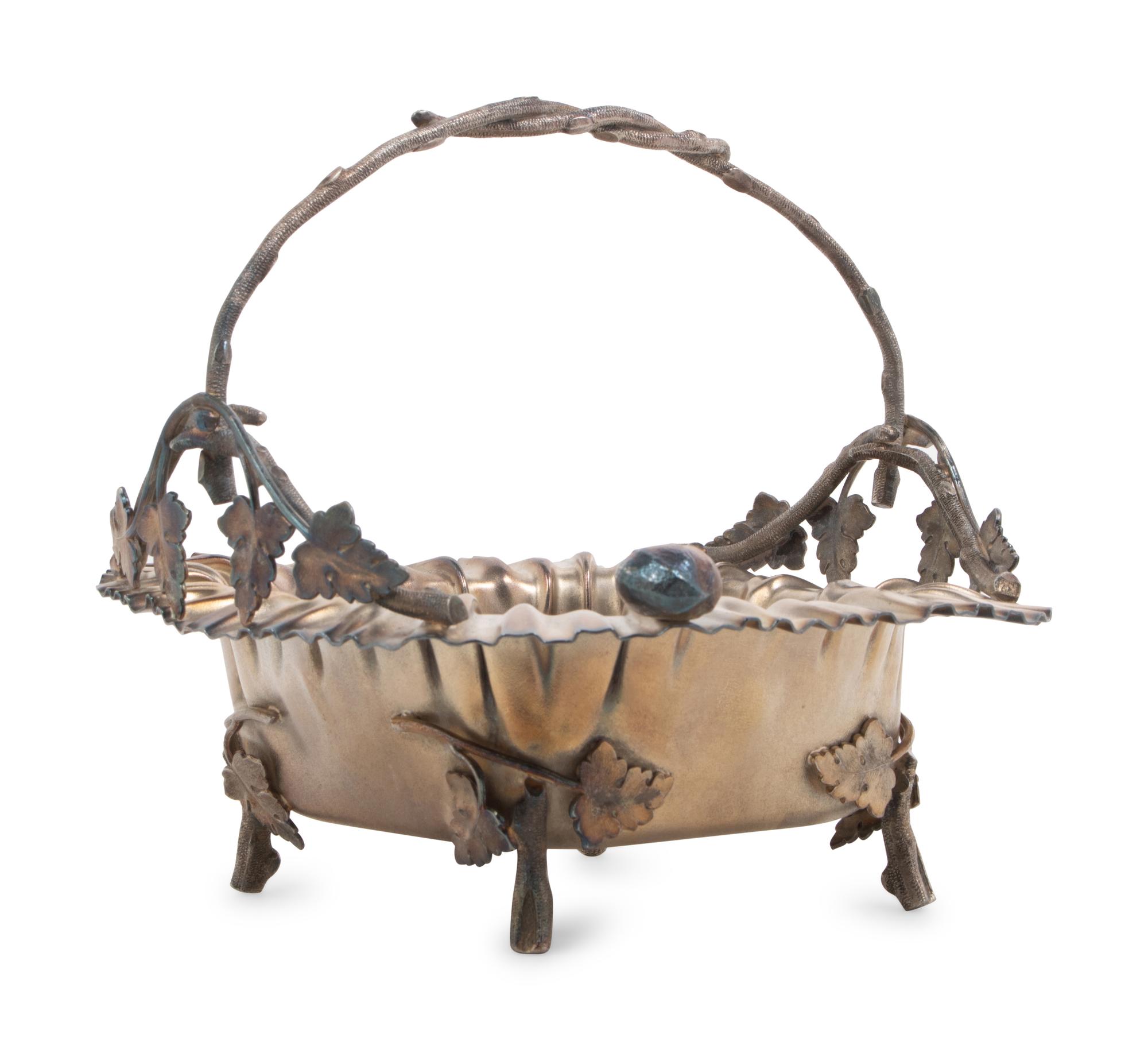 An American Quadruple-Plate Centerpiece Basket
