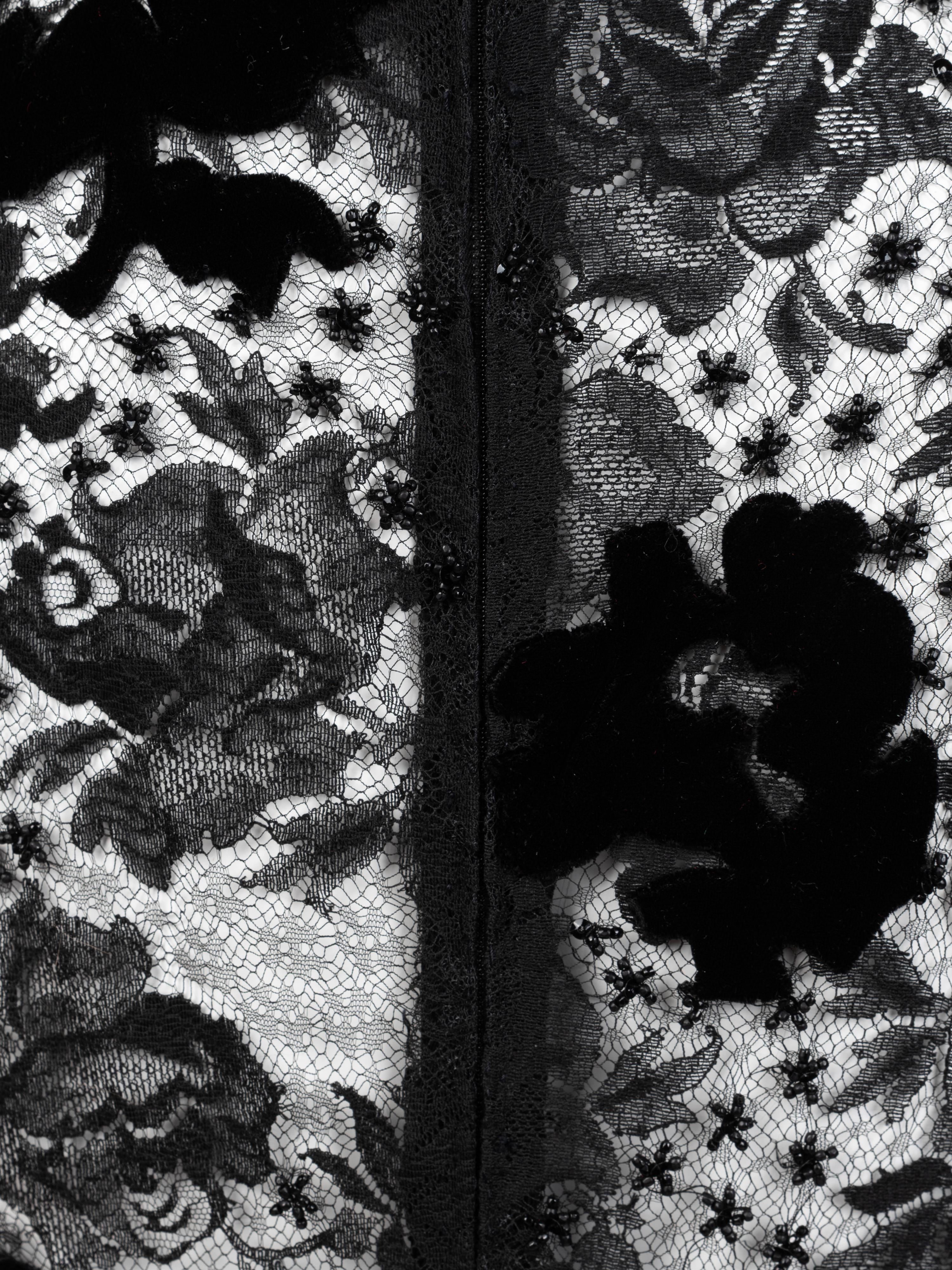 Givenchy Haute Couture Velvet and Taffeta Dress with Rolled Neck, Fall 1978