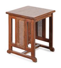 Caned Side Table and Bookshelf