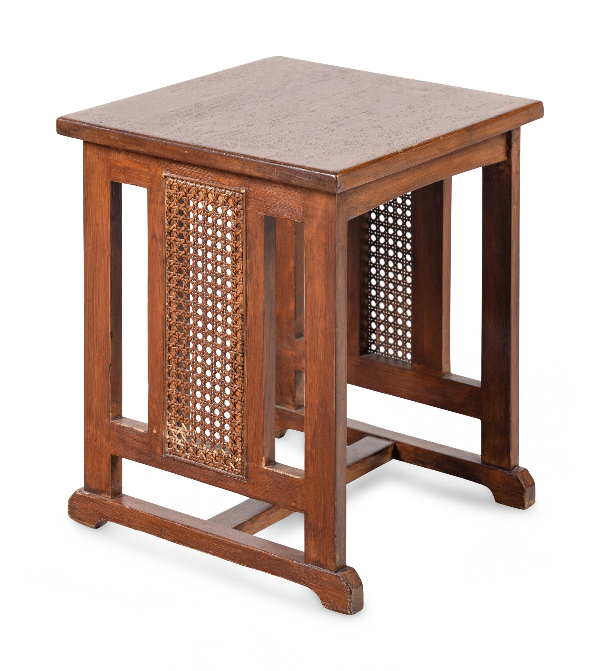 Caned Side Table and Bookshelf