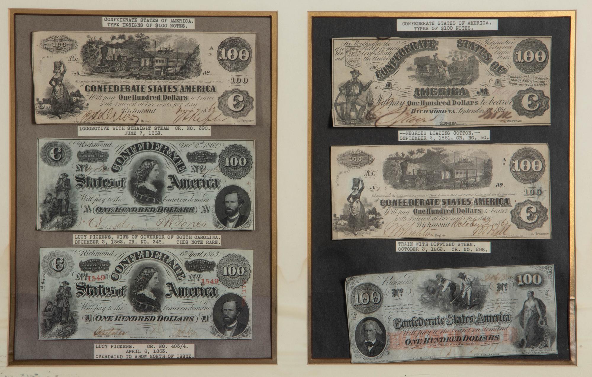 [OBSOLETE] A Collection of Twenty-Five Obsolete American Bank Notes in Two Frames