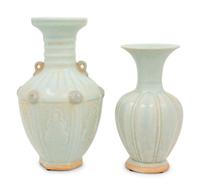 Two Contemporary Celadon Glazed Vases