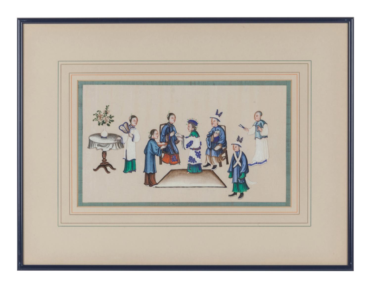 Two Chinese Export Pith Paintings
