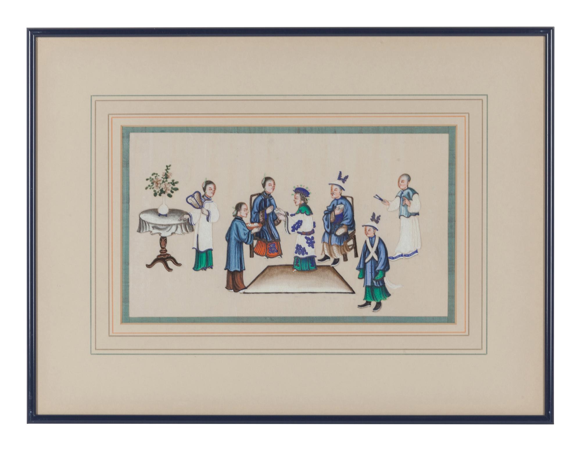 Two Chinese Export Pith Paintings