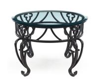 An Iron and Glass Center Table Height 23 3/4 inches. — LATE 20TH CENTURY