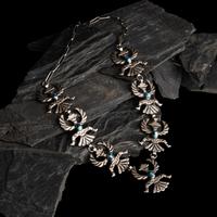 Horace Iule, Attributed (Zuni, 1901-1978) — Silver Knifewing and Persian Turquoise Necklace