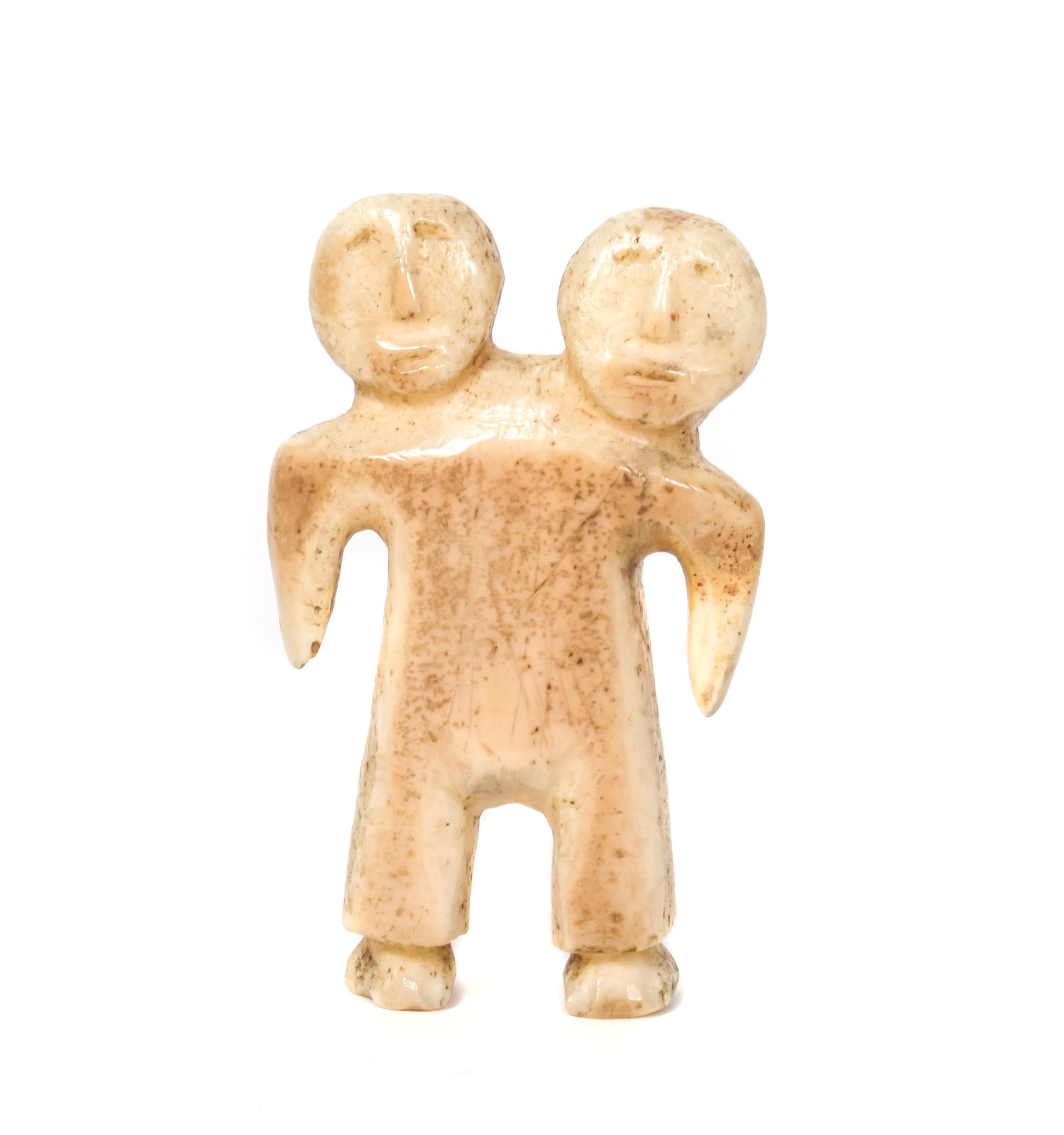 Inuit Carved Bone Figure Height 2 3/4 inches — 19th Century