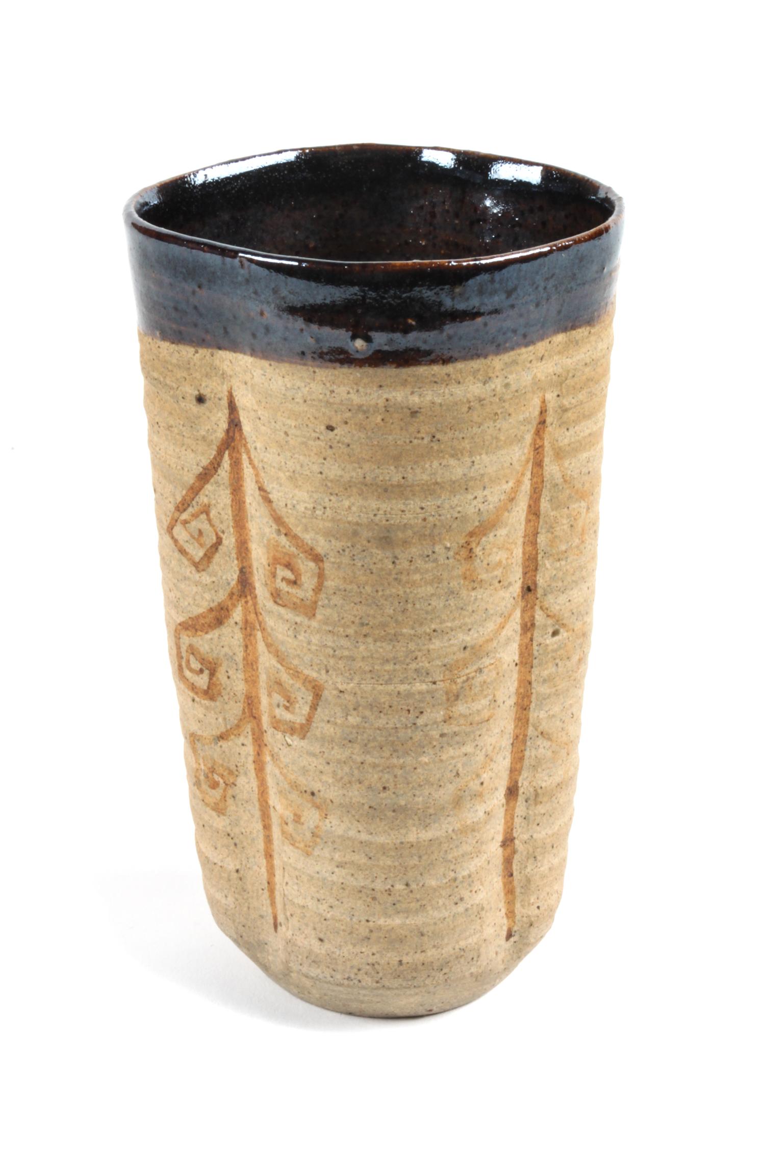 Charles Loloma (Hopi, 1921-1991) Glazed Ceramic Tumbler Height 5 inches