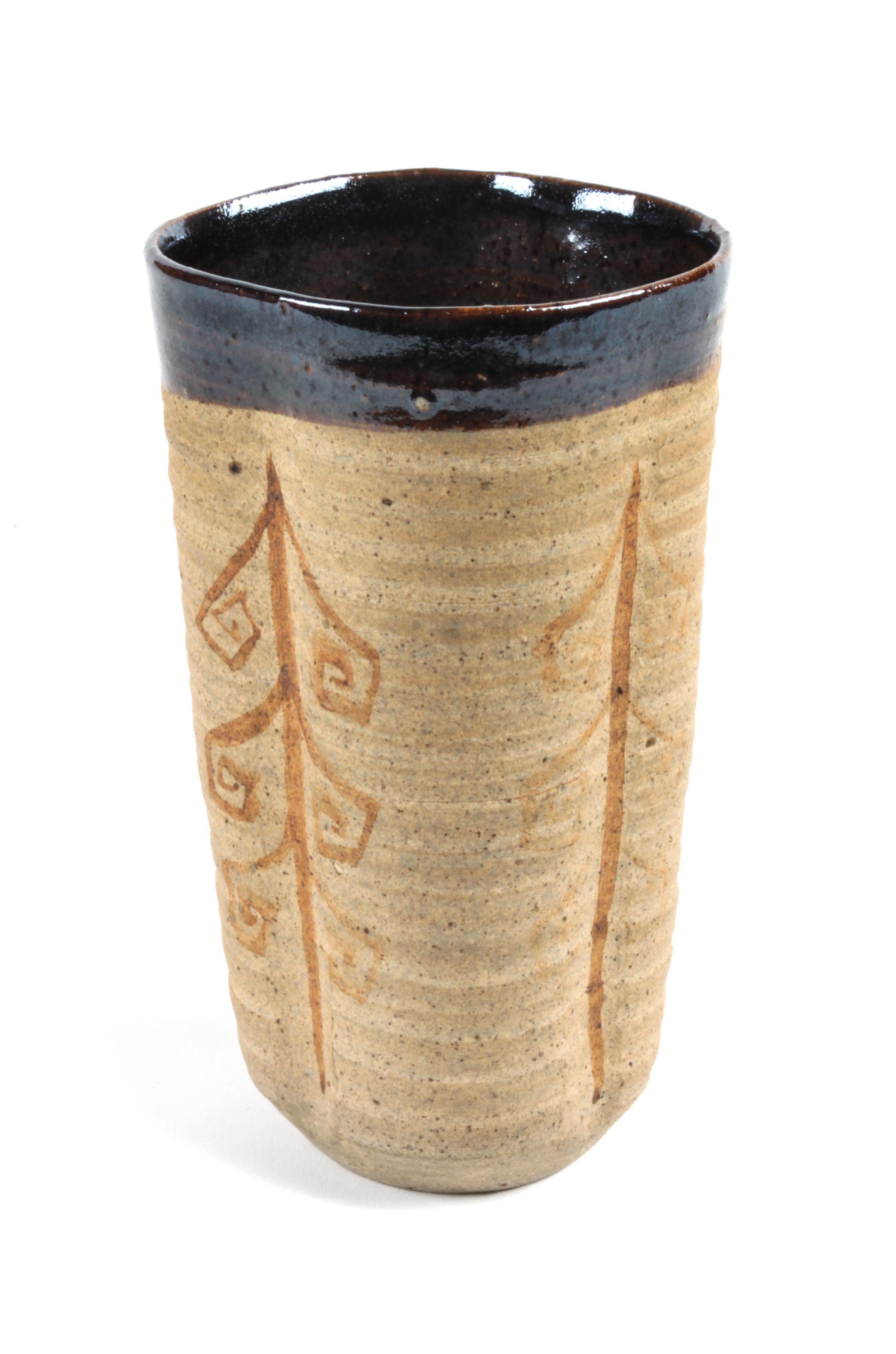 Charles Loloma (Hopi, 1921-1991) Glazed Ceramic Tumbler Height 5 inches