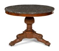 A Louis Philippe Mahogany Marble-Top Center Table