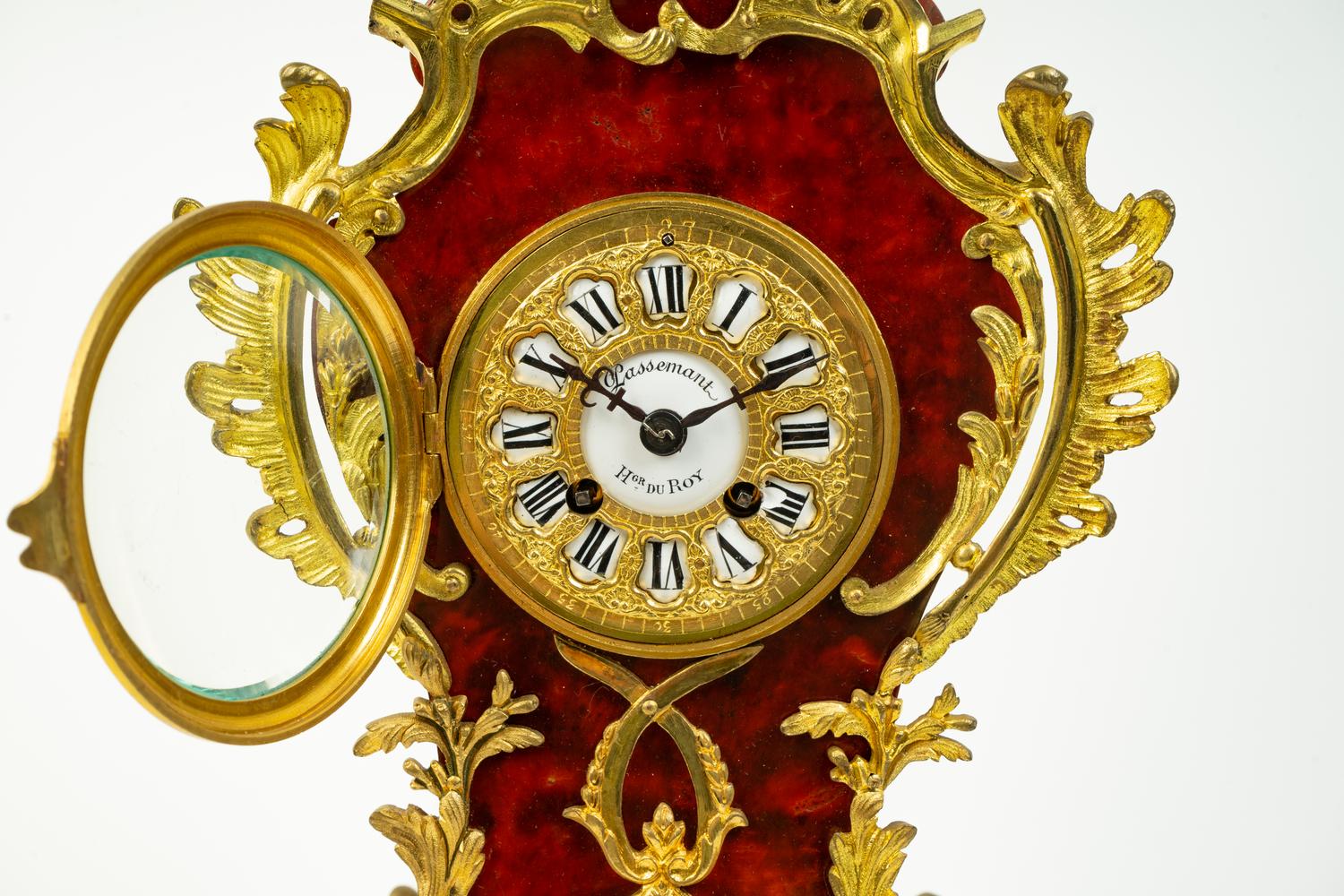 A French Gilt Bronze Mounted Tortoiseshell Veneered Clock — 19TH CENTURY
