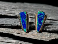 14K Gold and Azurite Clip Earrings