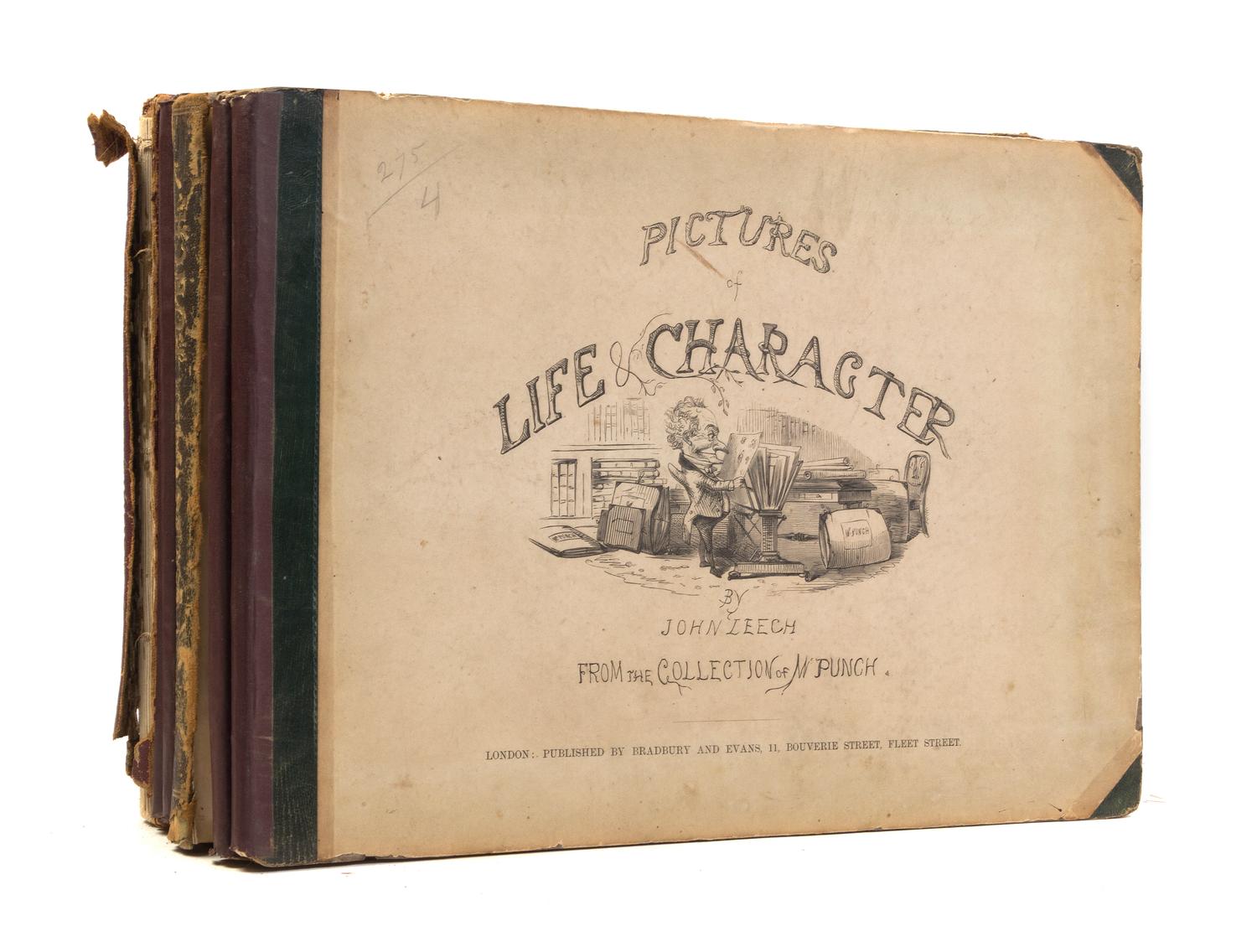 LEECH, JOHN. Pictures of Life & Character from the Collection of Mr. Punch. Lond., 1856-1865. 6 vols. 1st through 5th series, lacks 4th