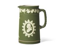 A Wedgwood Green Jasperware Water Pitcher