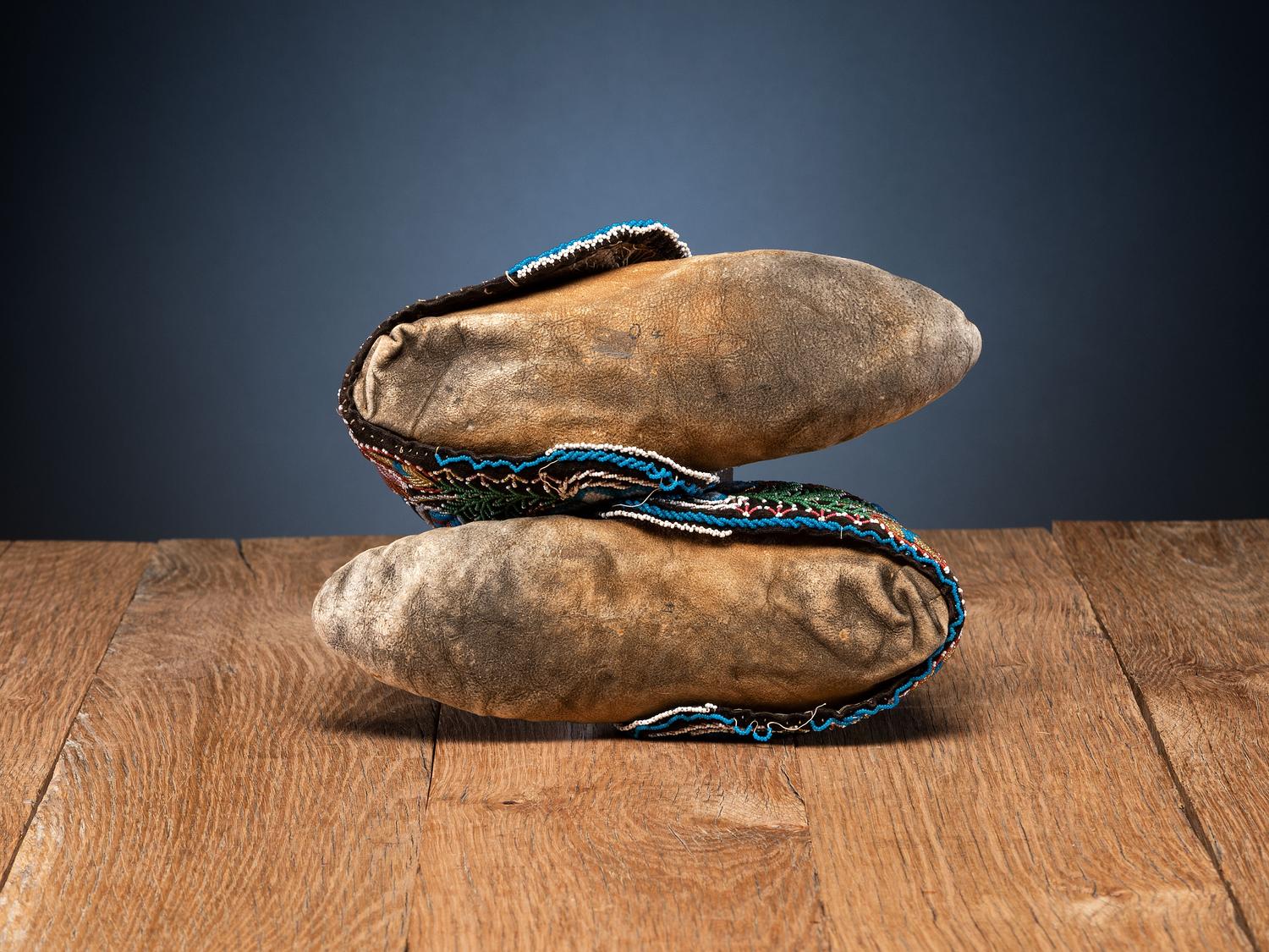 Mik'maq Beaded Hide Moccasins