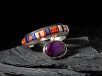Sterling Silver and Mosaic Inlay Cuff Bracelet