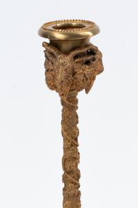 A Pair of English Gilt Bronze Candlesticks