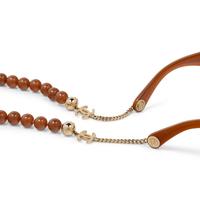 CHANEL, SUNGLASSES & BEADED CHAIN