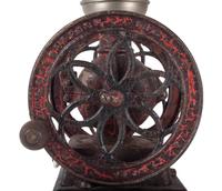 Two Enterprise Painted Cast Iron Coffee Mills with Eagle Finials