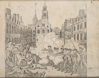 [REVOLUTIONARY WAR]. REVERE, Paul (1735-1818). The Bloody Massacre. Engraving of the Boston Massacre.