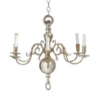 A Dutch Silver-Plated Six-Light Chandelier