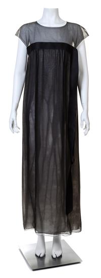A Chanel Black Silk Column Gown, Size 40.