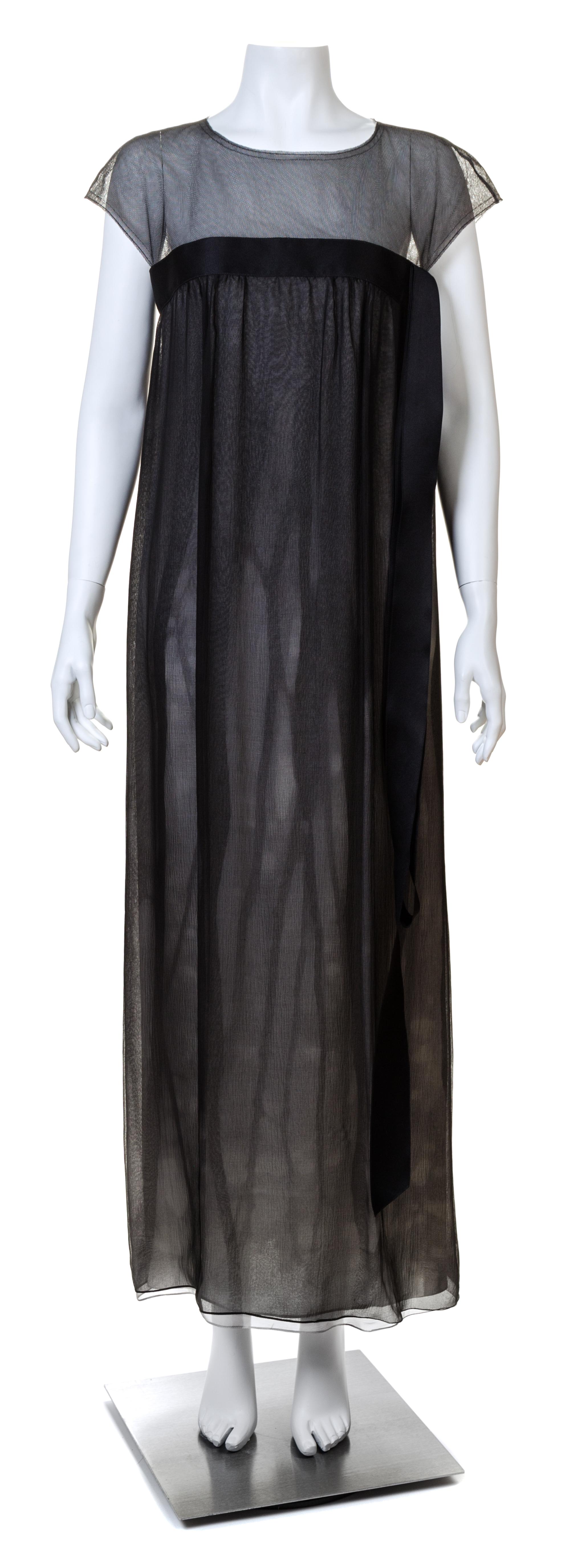 A Chanel Black Silk Column Gown, Size 40.