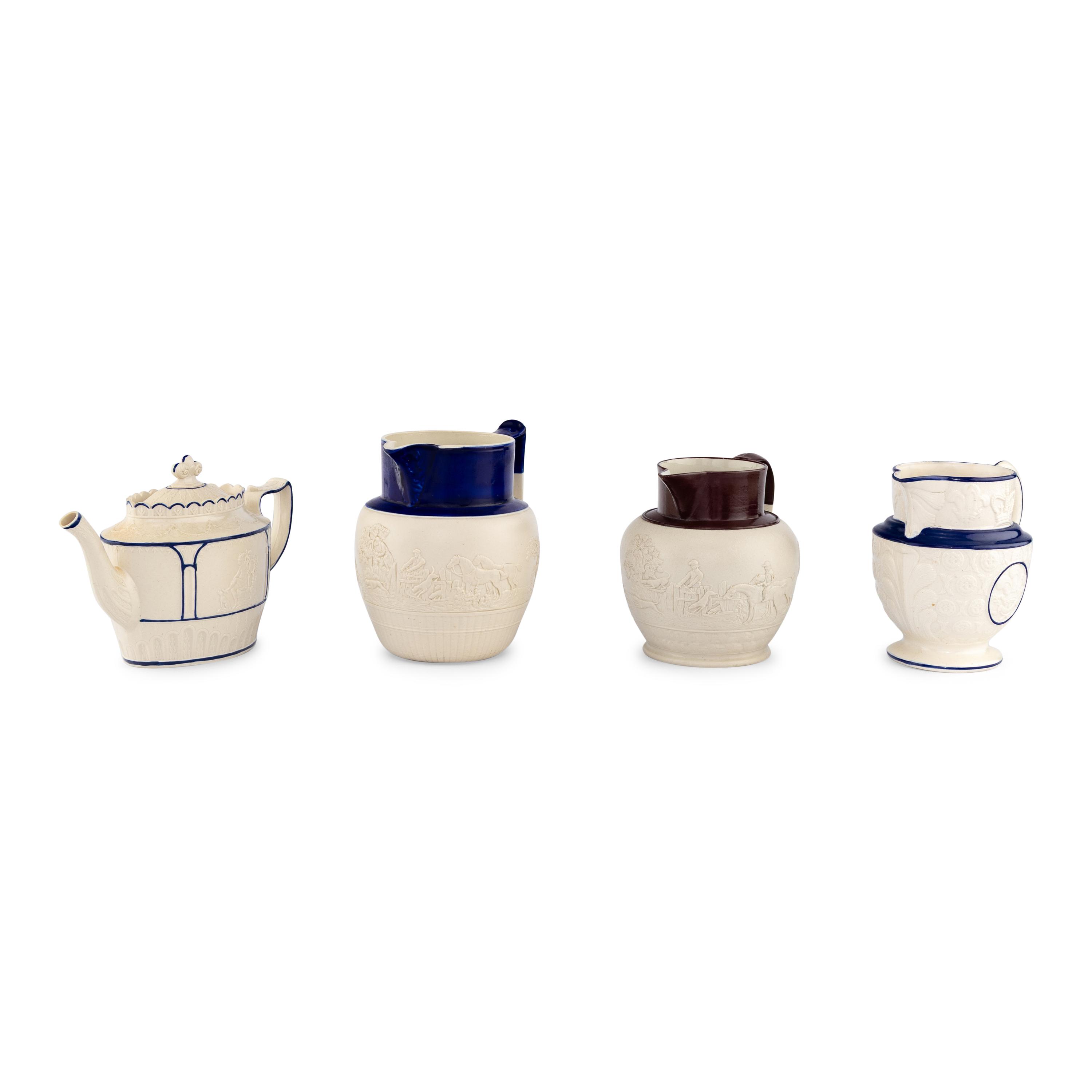 Four English Salt Glazed Earthenware Articles