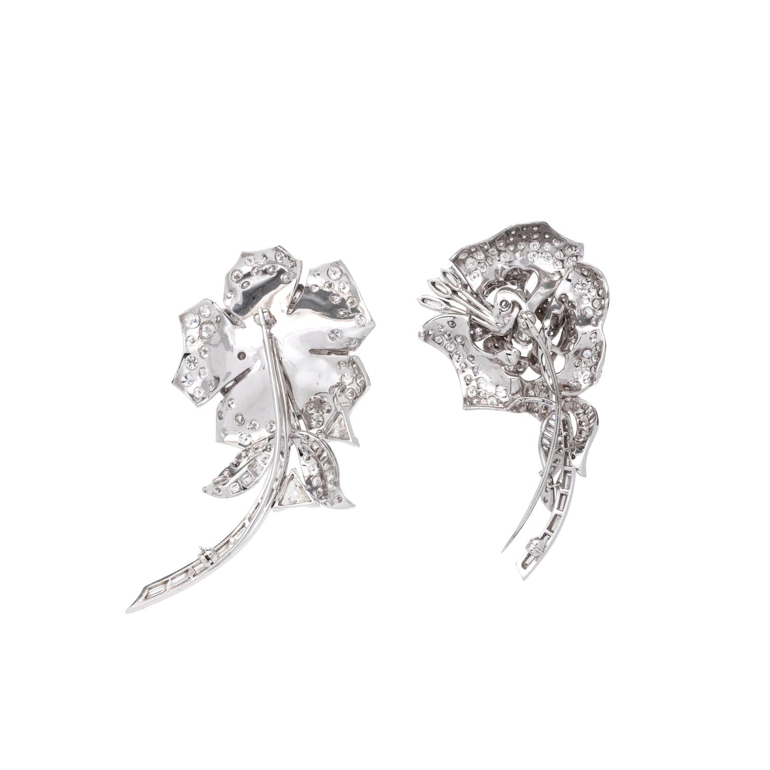 DIAMOND ROSE CONVERTIBLE BROOCH