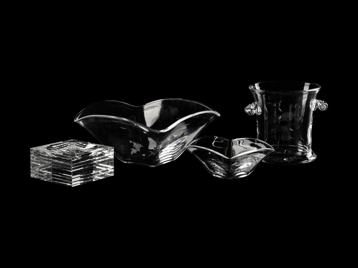 Three Simon Pearce Glass Articles and a Veritas Ashtray