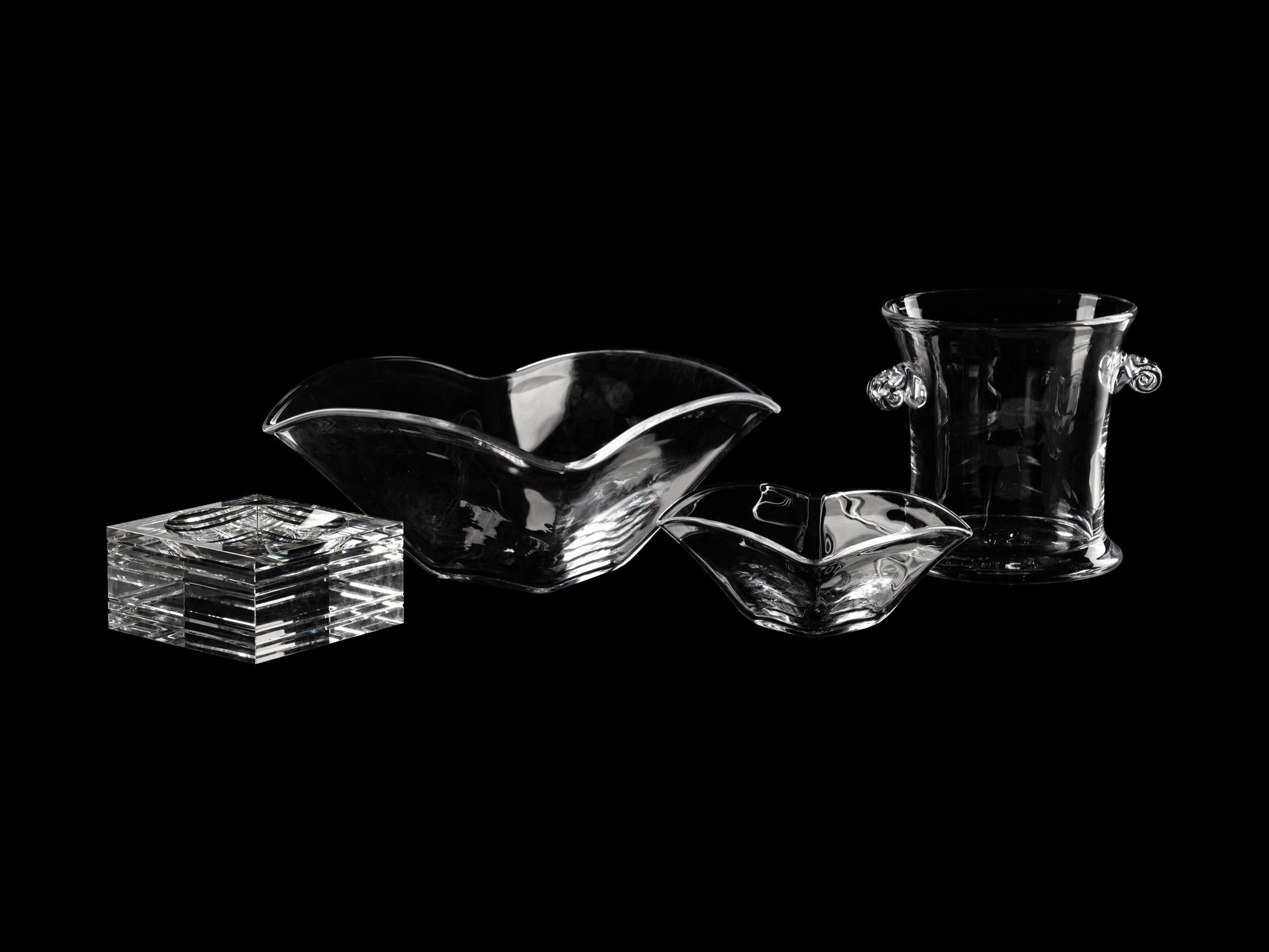 Three Simon Pearce Glass Articles and a Veritas Ashtray