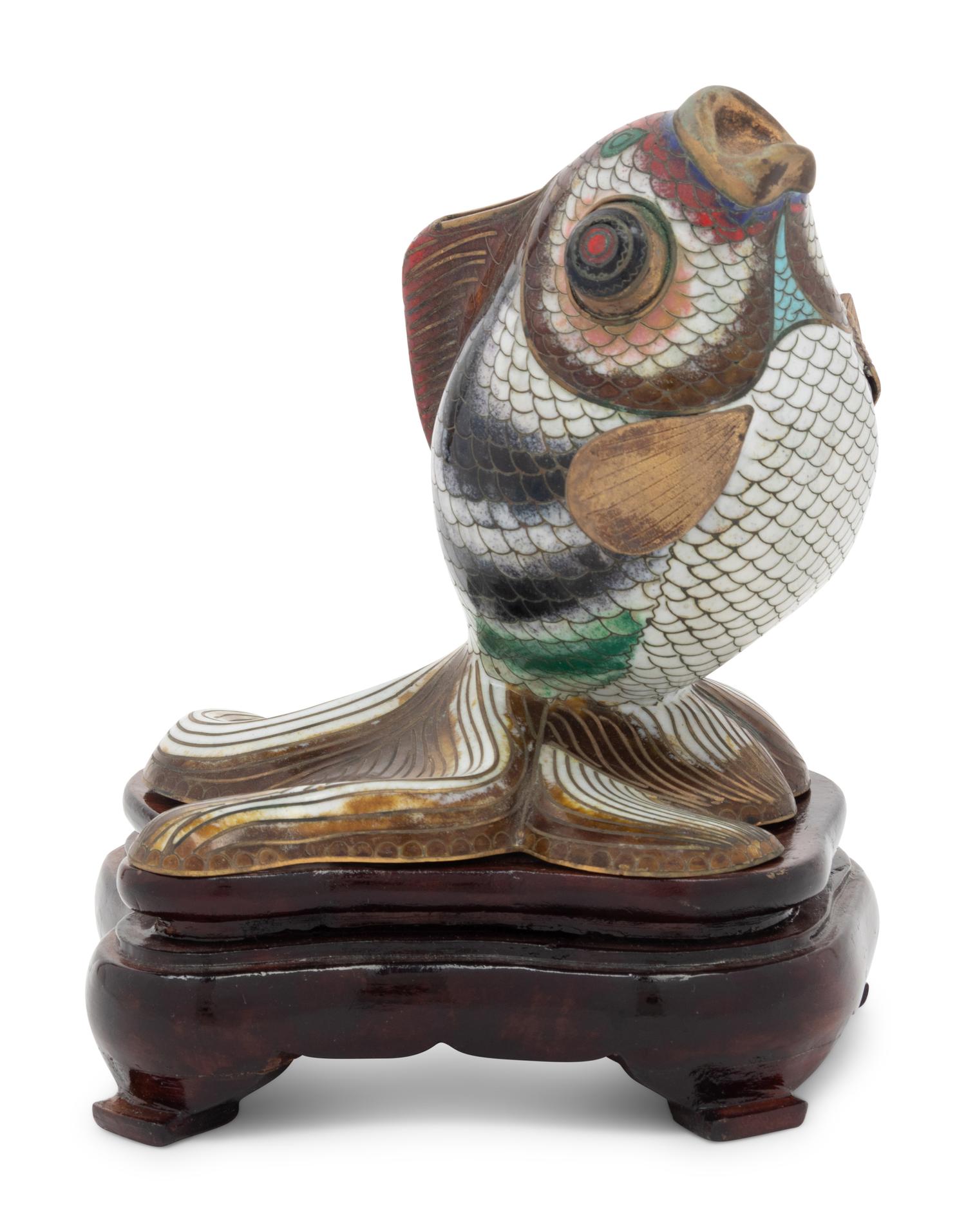 A Chinese Cloisonné Model of a Goldfish