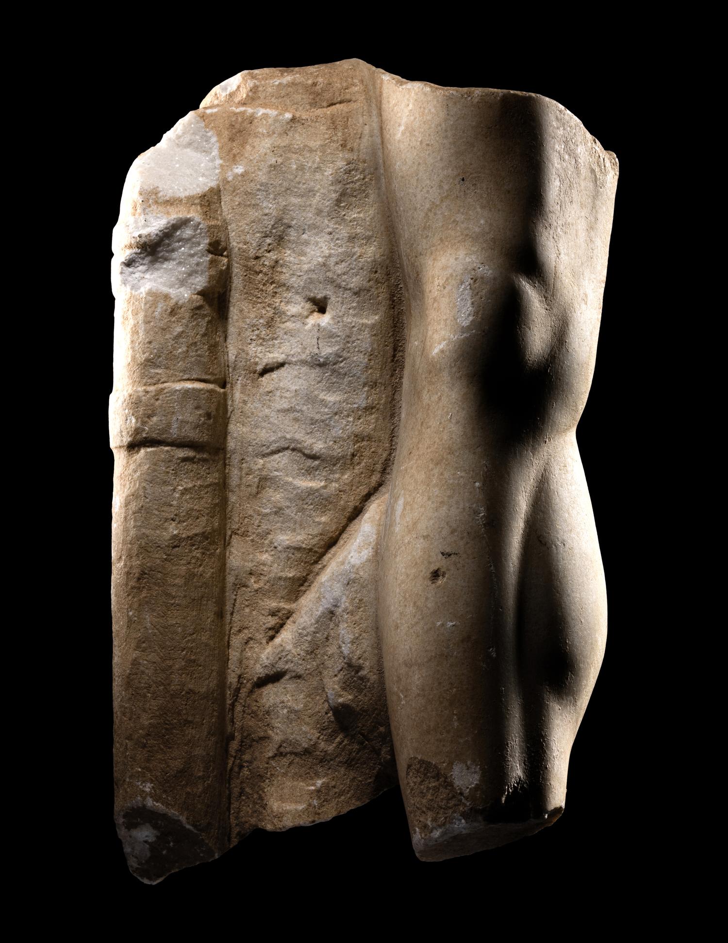A Roman Marble Right Leg from a Statue