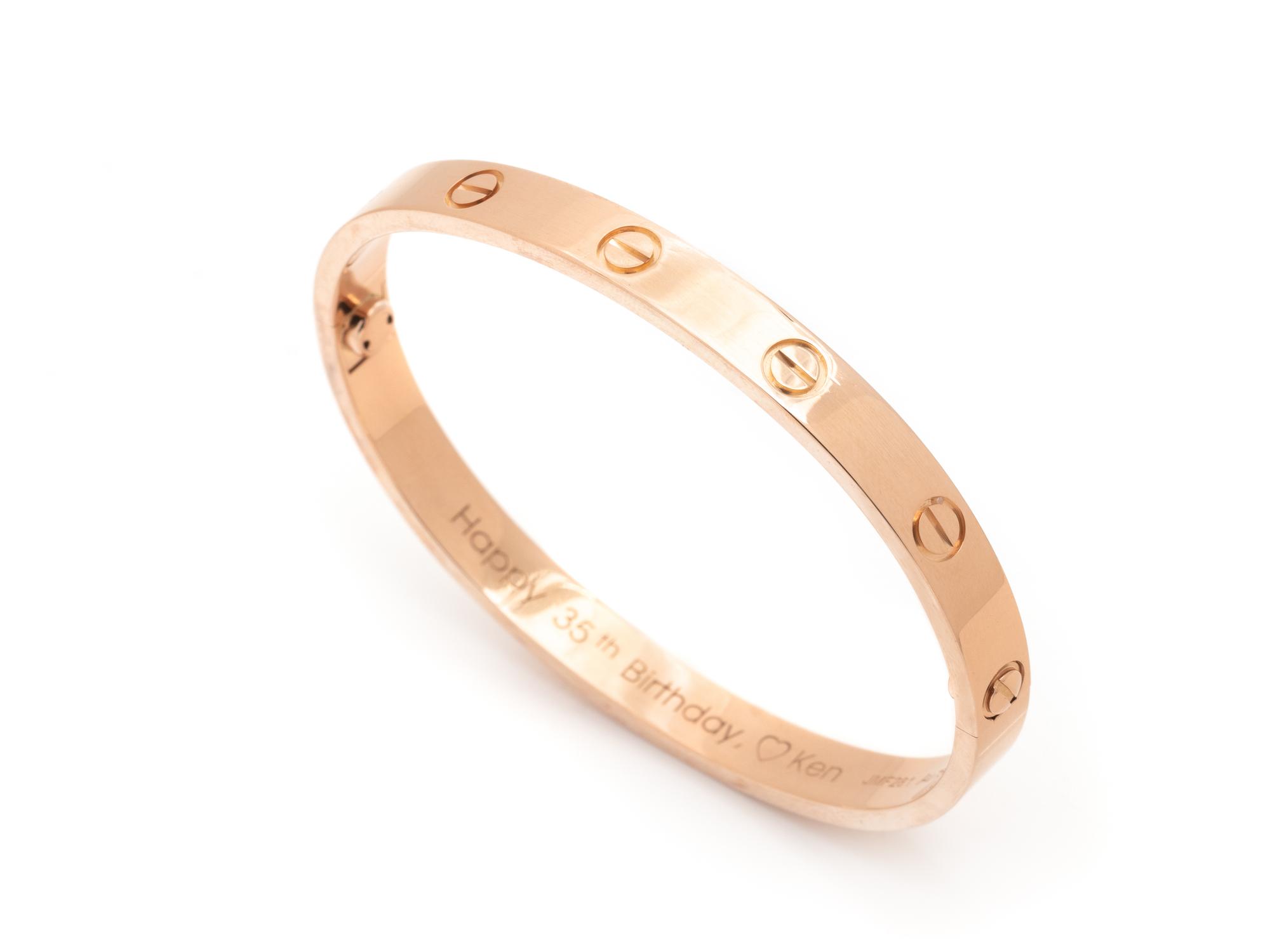 CARTIER, ROSE GOLD 'LOVE' BRACELET