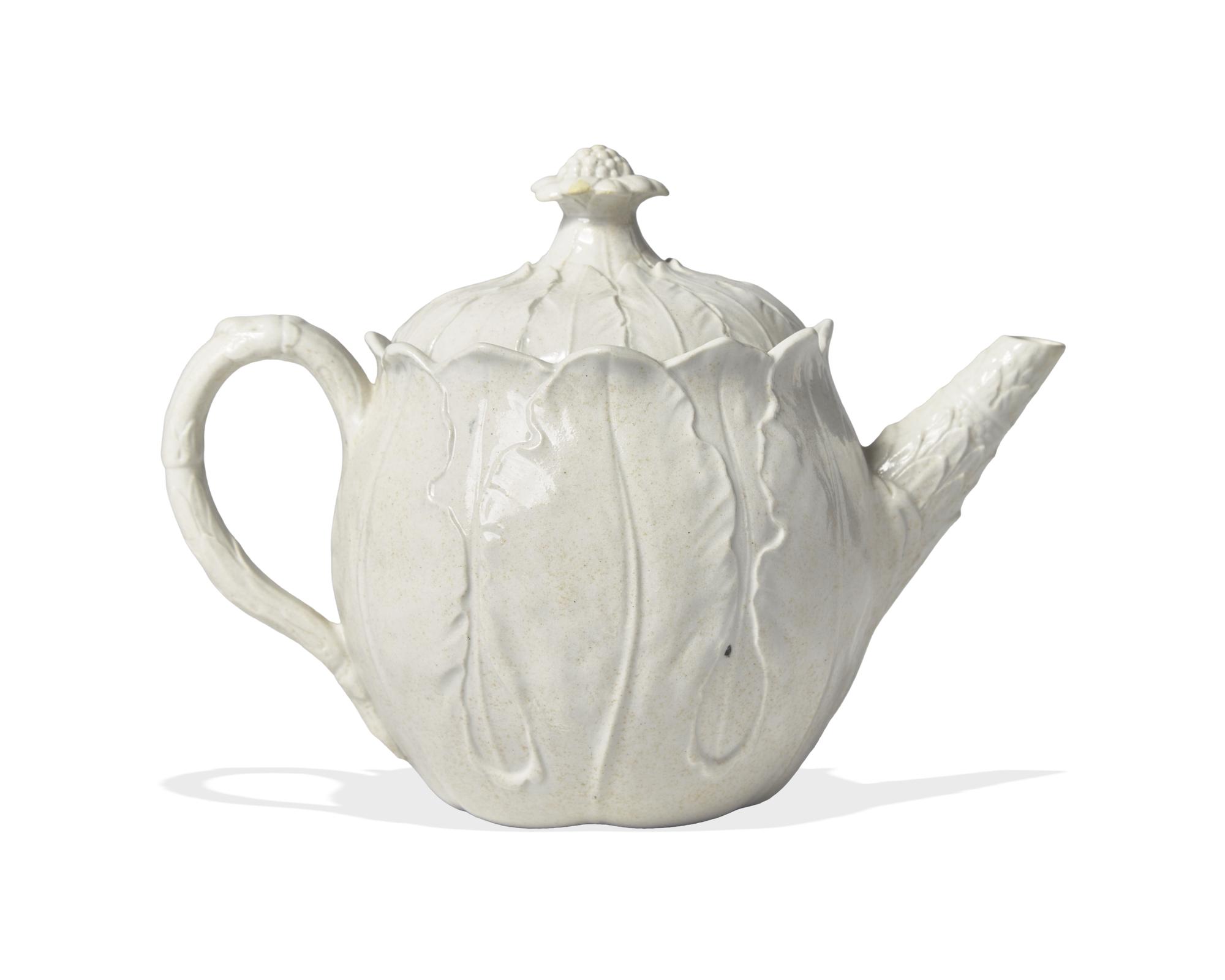 A Wedgwood Smear Glazed Cabbage Leaf Teapot