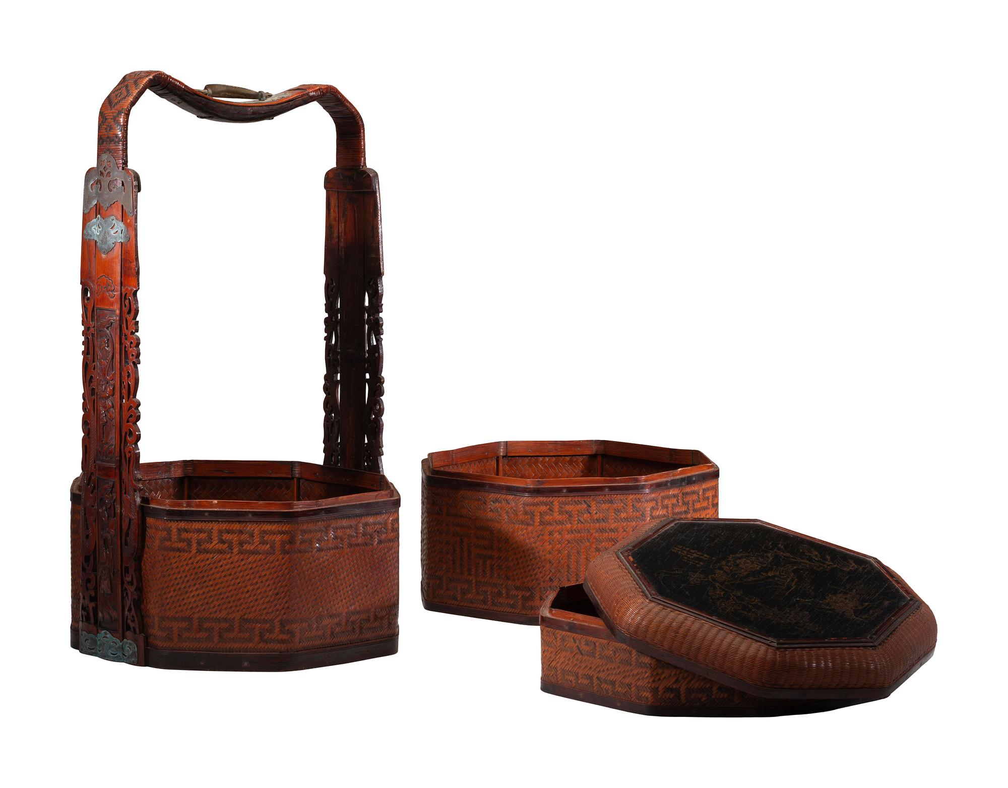 Three Chinese Bamboo Woven Articles