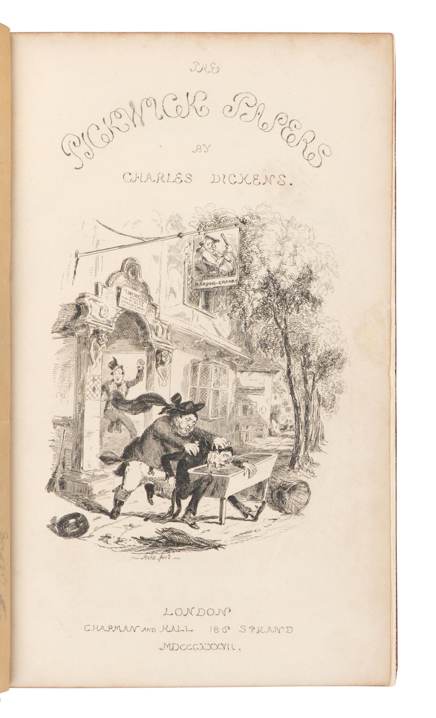 DICKENS, Charles (1812-1870). The Posthumous Papers of the Pickwick Club . London: Chapman and Hall, 1837.