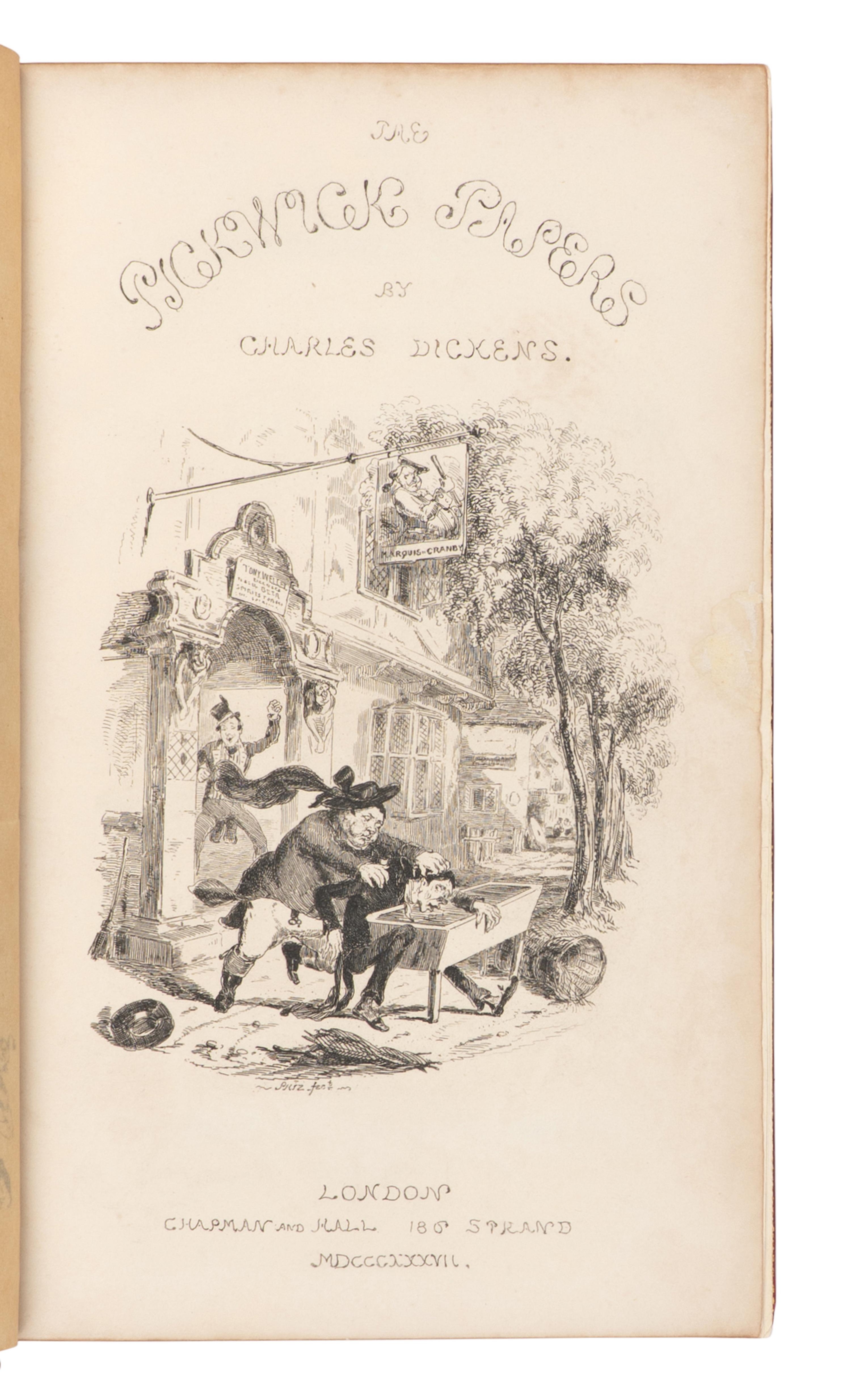 DICKENS, Charles (1812-1870). The Posthumous Papers of the Pickwick Club . London: Chapman and Hall, 1837.