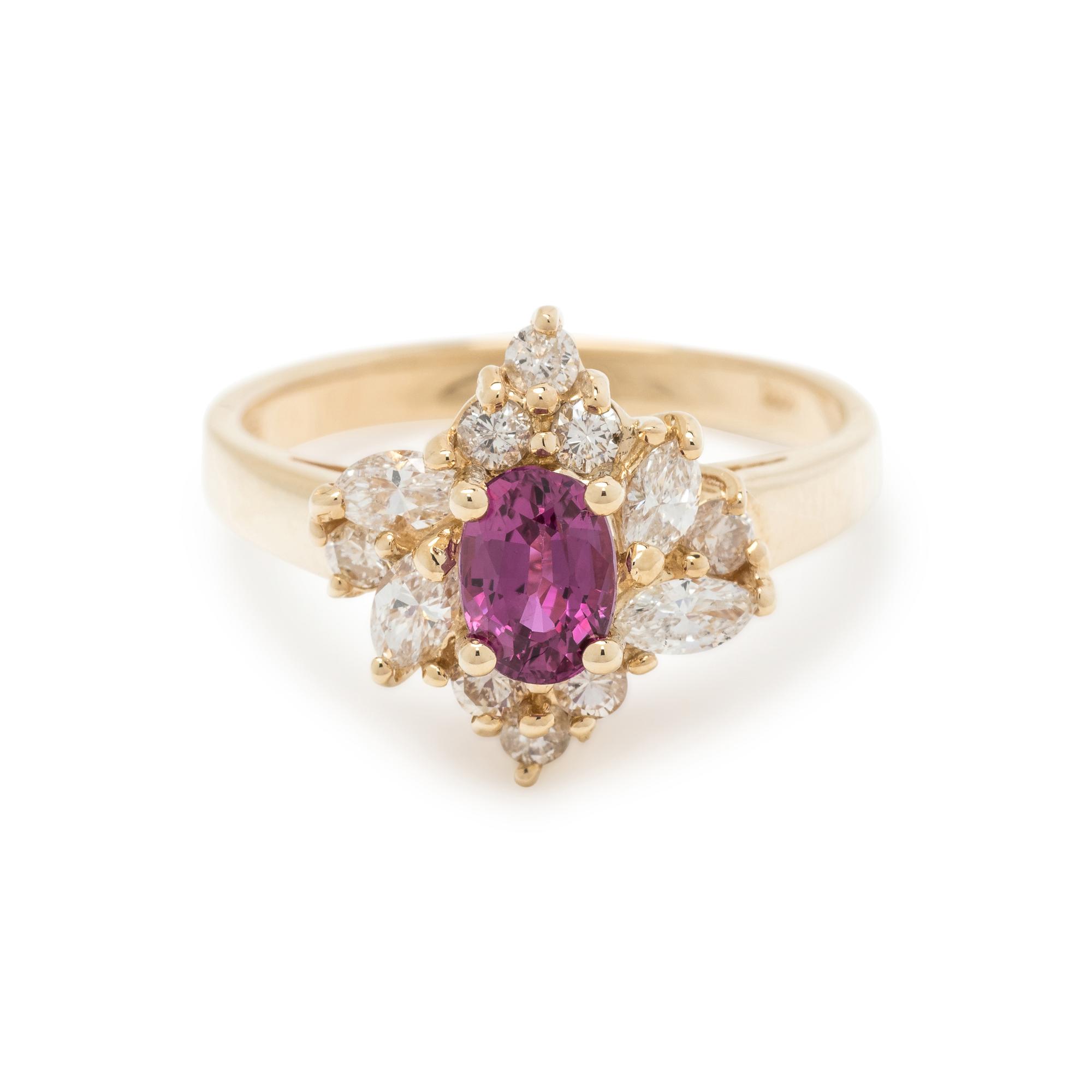 PINK SAPPHIRE AND DIAMOND RING