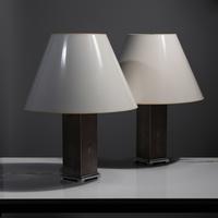 Shagreen table lamps, pair, c. 1985