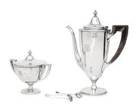 A Tiffany and Co. Silver Coffee Pot and Covered Sugar
