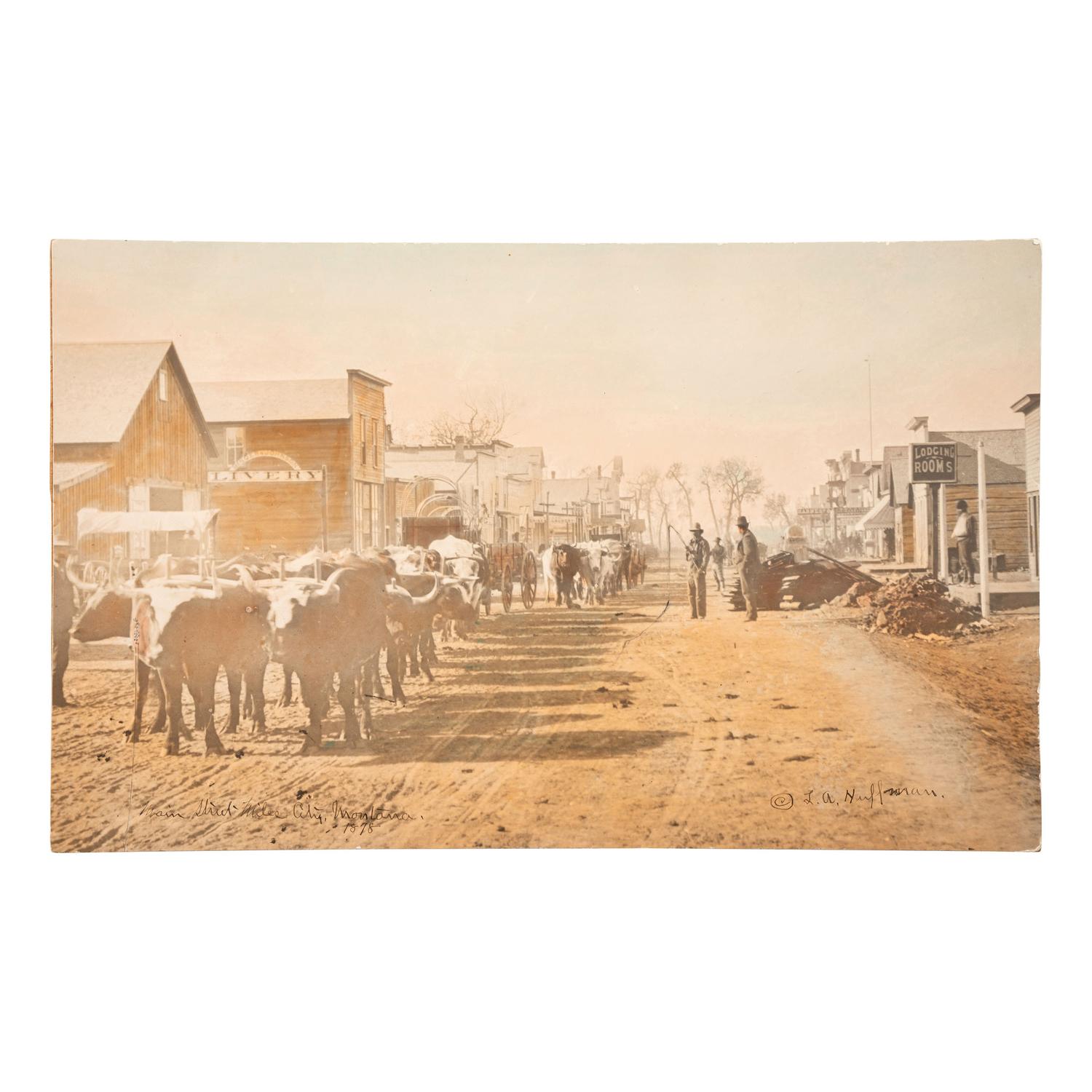 HUFFMAN, Laton Alton (1854-1931). Main Street Miles City, Montana. 1878.