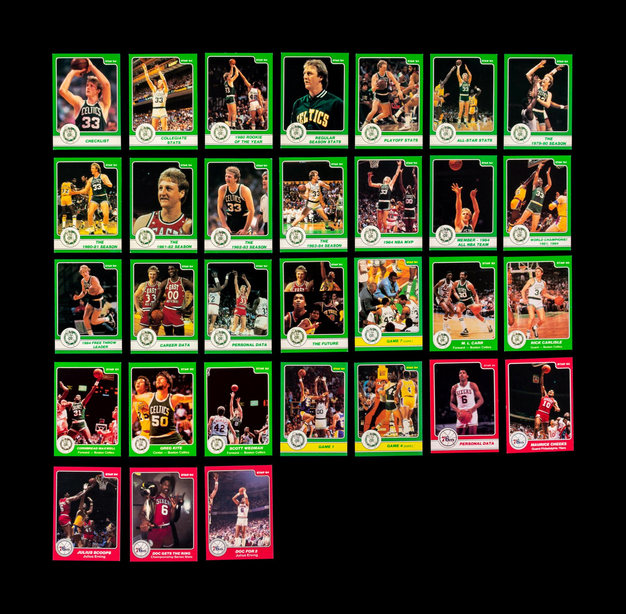 A Group of Assorted 1983, 1984, 1985 and 1986 Star Co. Basketball Cards, Including a John Stockton Rookie and Larry Bird Set,